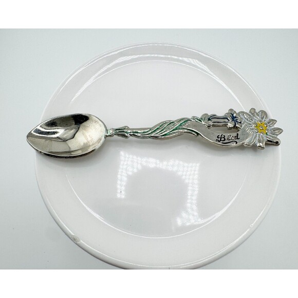 Vintage Daisy Flower Spoon Signed Bled Collectible Souvenir - Picture 5 of 7